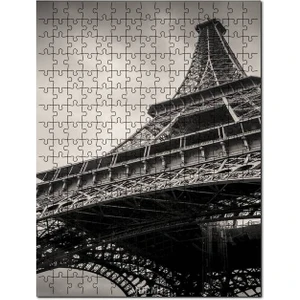 Eyfel Kulesi Paris Fransa Gri Görsel 120 Parça Puzzle Yapboz Mdf (Ahşap)