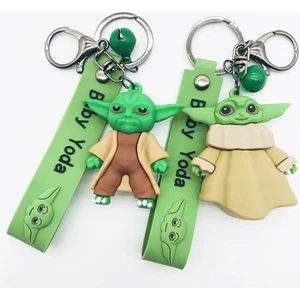 Fıy Dekorasyon Yoda Anahtarlık Pvc Star Wars Mandaloryalı Anahtar Kolye 2 Adet 6 x 5 x 2.5  cm (Yurt Dışından)
