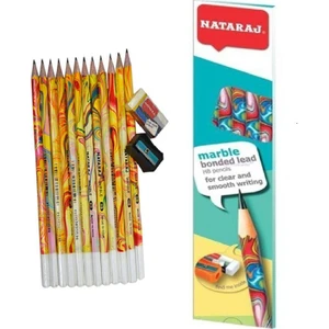 Kurşun Kalem Hb 1 Düzine Kalemtraş Silgi Hediyeli Nataraj Kurşun Kalem Mermer Desen 1 Düzine