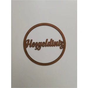 Ahşap Makrome Hoşgeldiniz Yazısı Kapı Süsü 25 x 25 cm