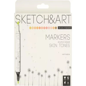 Visconti Sketch Art Çift Taraflı Markers 12 Renk Portrait 22-0076/04