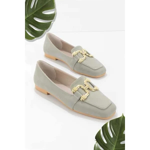Su Yeşili Nubuk  Kadın Loafer Ayakkabı K01641166101