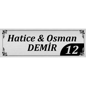 Kişiye Özel Metal Kapı Isimliği Kapı Numarası 15X5 cm