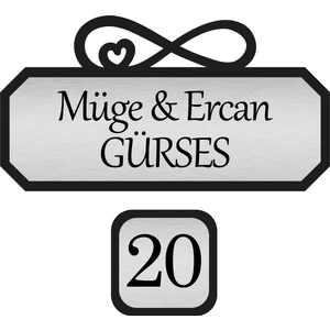 Metal Ahşap Arkalıklı Kapı Isimliği Kapı Numarası