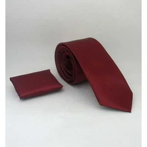 Bordo Slim Fit Düz Renk Saten Kravat Parlak Kumaşla Şıklığı Yansıtıyor