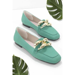 Mat Yeşil  Kadın Loafer Ayakkabı K01641166309