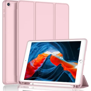 Apple İPad Air 3 10.5 Kılıf Silikon Kalem Bölmeli Smart Case A2152 A2123 A2153 A2154 RoseGold