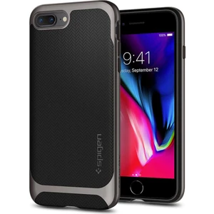 Apple iPhone 8 Plus - iPhone 7 Plus Kılıf Neo Hybrid Herringbone Gunmetal - 055CS22227
