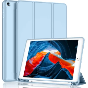 Apple İPad Pro 10.5 Kılıf Silikon Kalem Bölmeli Smart Case A1701 A1709 A1852 Mavi