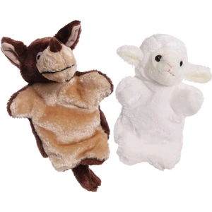 2ADET El Kukla Gerçekçi Koyun Kurt Bebeği Yumuşak Peluş El Kuklaları Oynamak ve Kurt ve Kuzu Hikayeleri Anlatmak Için (Yurt Dışından)