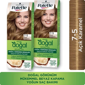 Kalıcı Doğal Renkler Saç Boyası 7-5 Açık Karamel X 2 Adet
