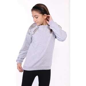 Toontoy Kız Çocuk Pullu Nakışlı Sweatshirt
