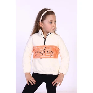 Toontoy Kız Çocuk Nakışlı Peluş Sweatshirt