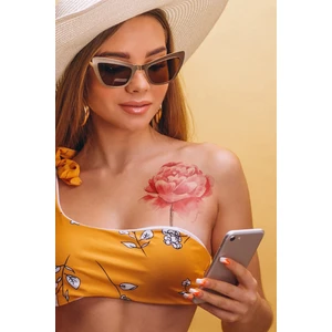 Pembe Gül - 2 Geçici Dövme,geçici Tattoo ,vücut Dövme,kol Bilek Dövme,boyun Dövme,sırt Dövme