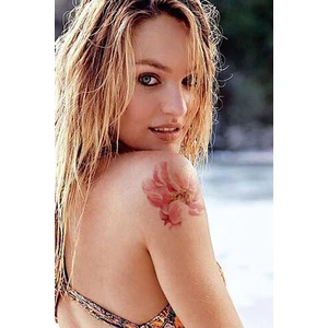 Pembe Açan Çiçek Geçici Dövme,geçici Tattoo ,vücut Dövme,kol Bilek Dövme,boyun Dövme,sırt Dövme