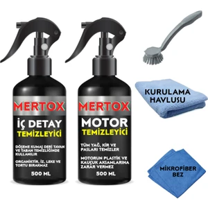 Otomobil Araç Araba Oto Temizlik Seti - Iç Detay + Motor Temizleyici Sprey 2X500ML