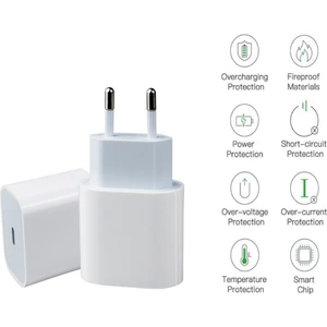 Apple iPhone 12 Pro Max Uyumlu Type-C To Lightning Pd Hızlı Şarj Cihazı / Şarj Aleti 20W (Şarj Başlığı Adaptör)
