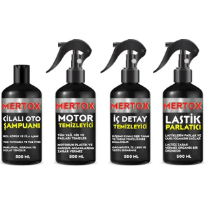 Otomobil Araç Araba Oto Temizlik Seti Ürünleri Motor Iç Detay Temizleyici Lastik Parlatıcı Oto Şampuanı 4X500ML
