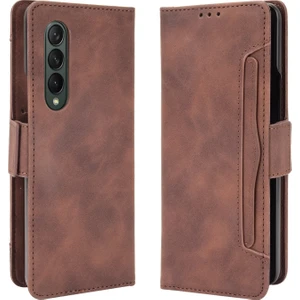 Gkk Samsung Galaxy Z Fold3 Için Buzağı Deri Kılıfı 5g Kahverengi (Yurt Dışından)