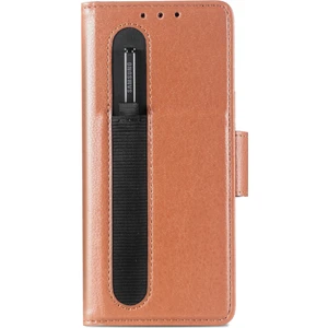 Samsung Galaxy Z Fold3 5g Kahverengi Için Kart Kalem Deri Kılıf (Yurt Dışından)