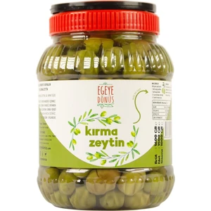 Egeye Dönüş Ev Yapımı Geleneksel Yeşil Kırma Zeytin 1 kg (Naturel Salamura Sadece Tuz ve Su Içerir)