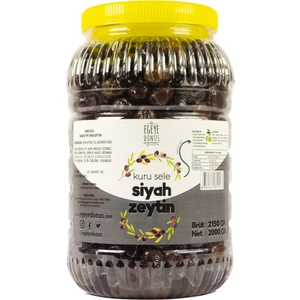 Egeye Dönüş Çok Az Tuzlu Kuru Sele Siyah Zeytin (Kurutma Siyah Light Zeytin) 2 kg
