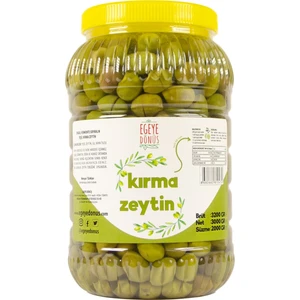 Egeye Dönüş Ev Yapımı Geleneksel Yeşil Kırma Zeytin 2 kg (Naturel Salamura Sadece Tuz ve Su Içerir)