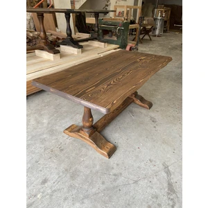 Emel Ahşap Masif Doğal Ahşap Aslan Ayaklı Kütük MASA,160 x 90 cm Cm, Yemek-Mutfak-Ofis Masası