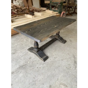 Emel Ahşap Masif Doğal Ahşap Aslan Ayaklı Kütük MASA,160 x 90 cm Cm, Yemek-Mutfak-Ofis Masası