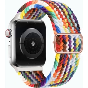 Watch 38/40/41 mm Uyumlu Örgü Solo Döngü Esnek Seri 2,3,4,5,6,se 7 Tokalı Kayış Kordon
