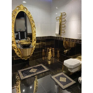 Losarina 2'li Lateks Kaymaz Taban Su Geçirmez Banyo Paspas Takımı (60X100 - 60X50)