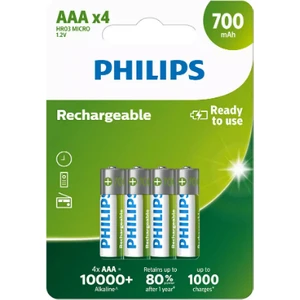 4lü Şarj Edilebilir AAA İnce Pil 700mah