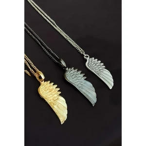 Trend Collection 3'lü Kartal Kanadı Erkek Kolye Seti, Gümüş, Siyah, Gold Kolye