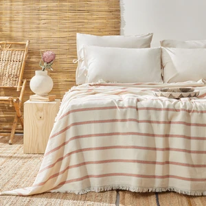 Vitali Çift Kişilik Müslin Pike Yatak Örtüsü - Bej