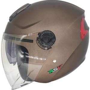 Rsv 618 Güneş Vizörlü Yarım Kask Kahverengi