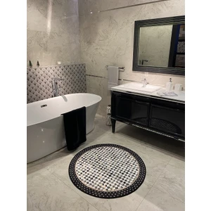 Robert Dama Desen Saçaksız Yuvarlak Banyo Paspası Ebat 100X100