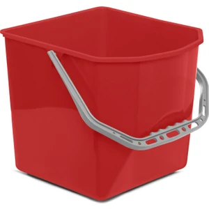 Çift Kovalı Temizlik Arabası Seti Yedek Kirli Su Kovası 25 Lt Kırmızı