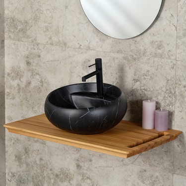 Lena EH-4660M5 Tezgah Üstü Lavabo Siyah Fiyatı - Taksit Seçenekleri