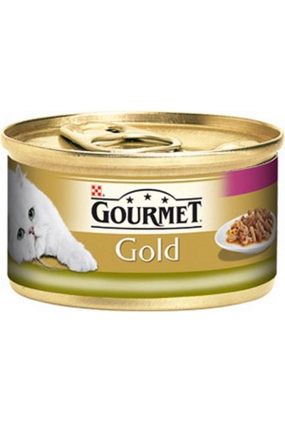 Gourmet Gold Parça Etli Ciğer Tavuklu Kedi Konservesi 85GR 12 Adet