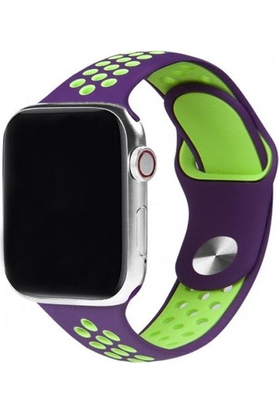 Universal Apple Watch 38-40 mm Purple Green Spor Kordon