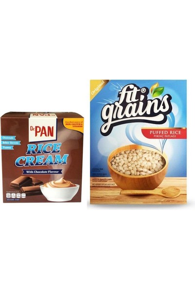 Fit Grains Rice Cream Çikolatalı 400 gr + Fitgrains Şekersiz Pirinç Patlağı 250 gr