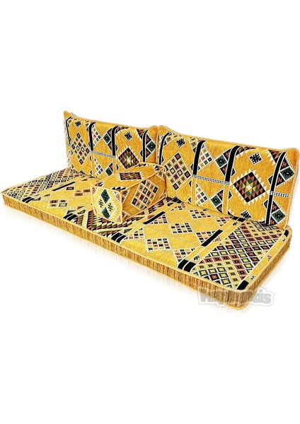 Anatolia Kilim Desenli Şark Köşesi Ikili Sedir Takımı Hardal fiyatları