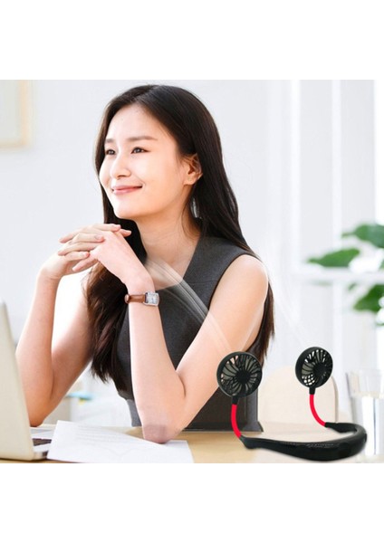 USB Açık Spor Mini Taşınabilir Yapraksız Küçük Asılı Boyun Ultra Sessiz Elektrikli Fan (Yurt Dışından) fırsatları