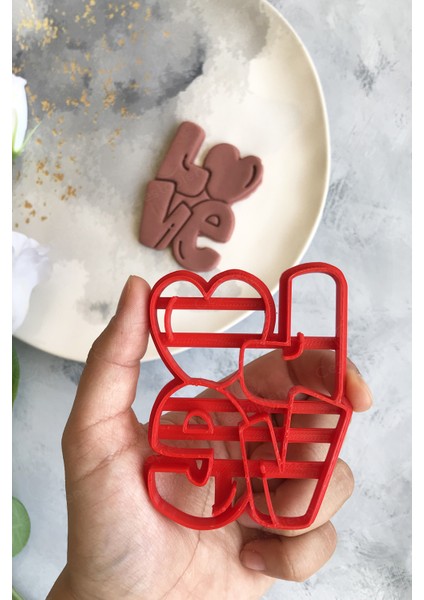 Kalpli Love Kurabiye Kalıbı