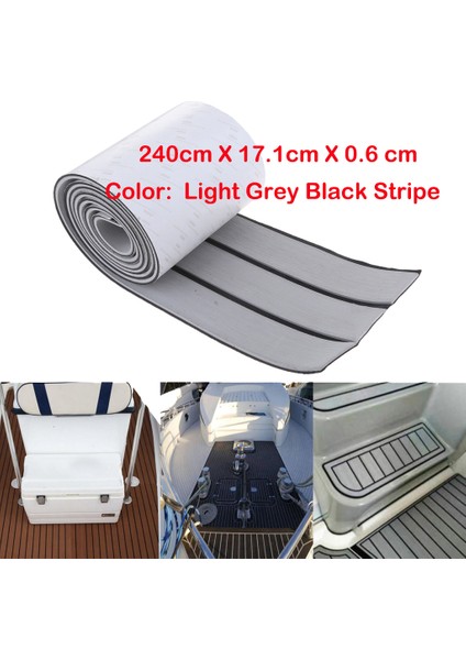 Deluxe 94''x7 '' Deniz Döşeme Faux Teak Eva Köpük Tekne Decking Sac # 4 Açık Gri Siyah Şerit (Yurt Dışından) fiyatları