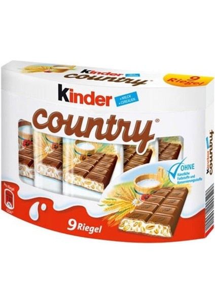 Country Milch Und Cerealien 9 Riegels  9 x 23,5 gr