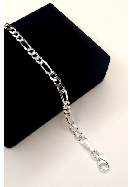 925 Ayar Gümüş Erkek Figaro Klipsli Zincir Bileklik fiyatları