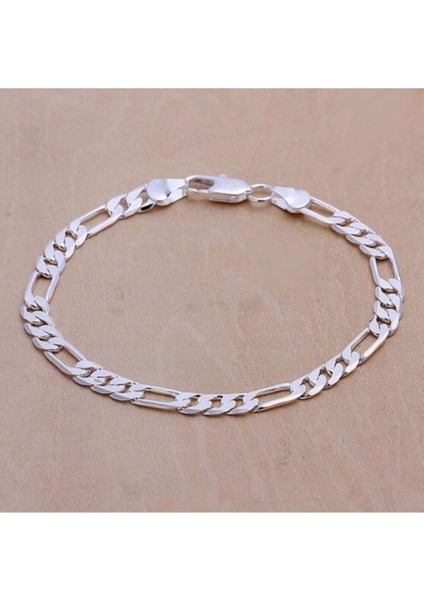 925 Ayar Gümüş Erkek Figaro Klipsli Zincir Bileklik modelleri