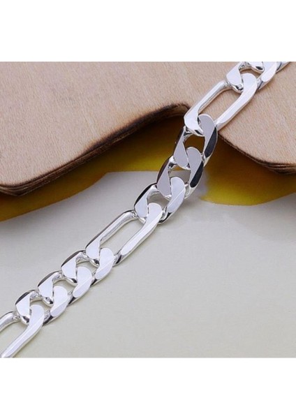 925 Ayar Gümüş Erkek Figaro Klipsli Zincir Bileklik fırsatları