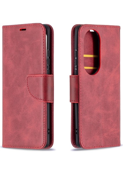 P50 Pro Için Cüzdan Deri Stand Kabuk Kapağı Kılıfı - Siyah (Yurt Dışından)